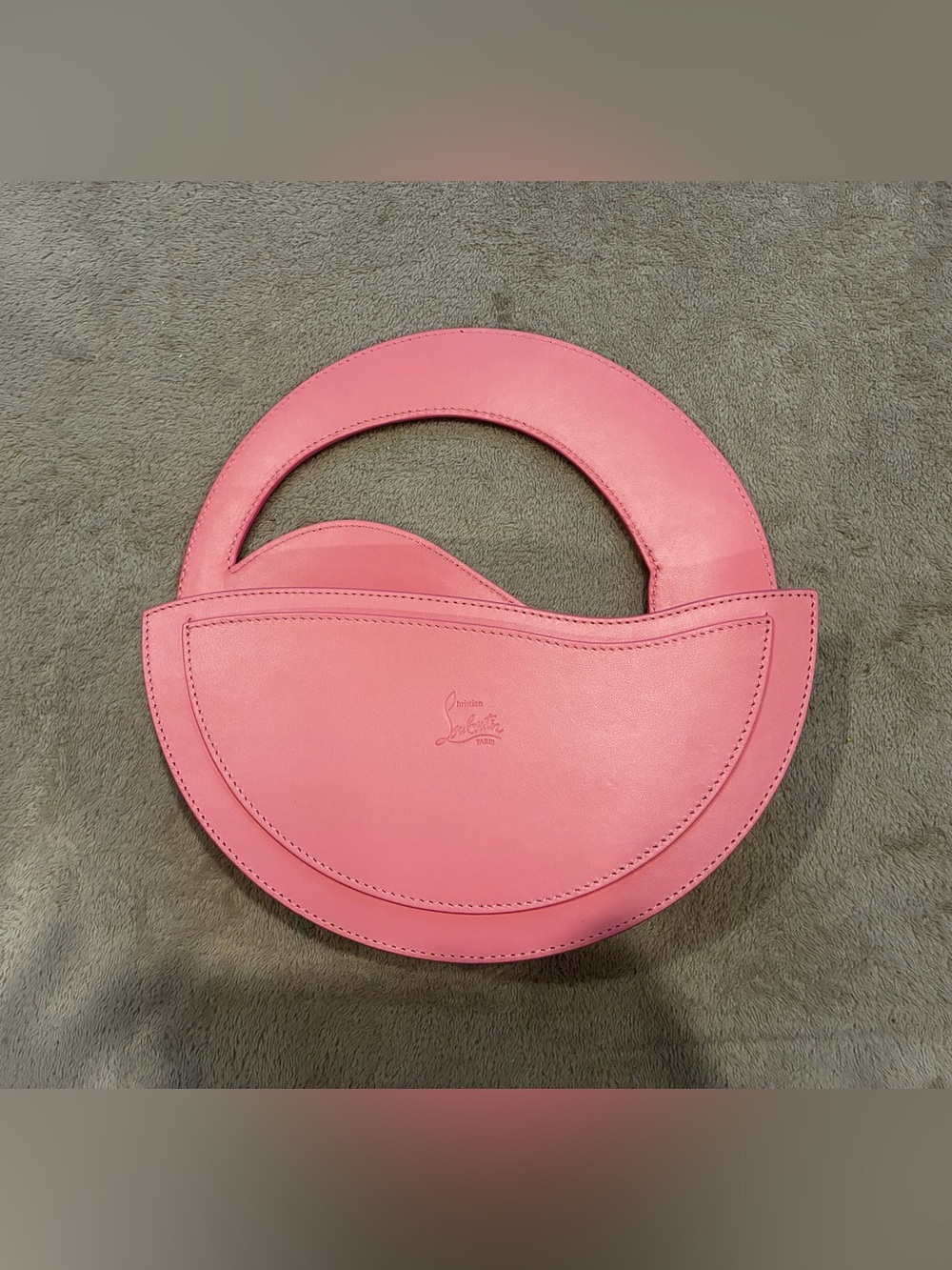 Pink Christian Louboutin circular Leather Handbag